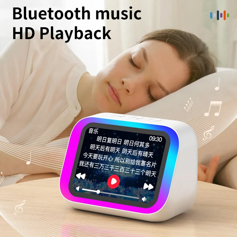 

AI Voice Bluetooth 5.4 Weather Forecast Intelligent Alarm Clock Caixa De Som Support Hands-free Calling Desktop Music Player RGB