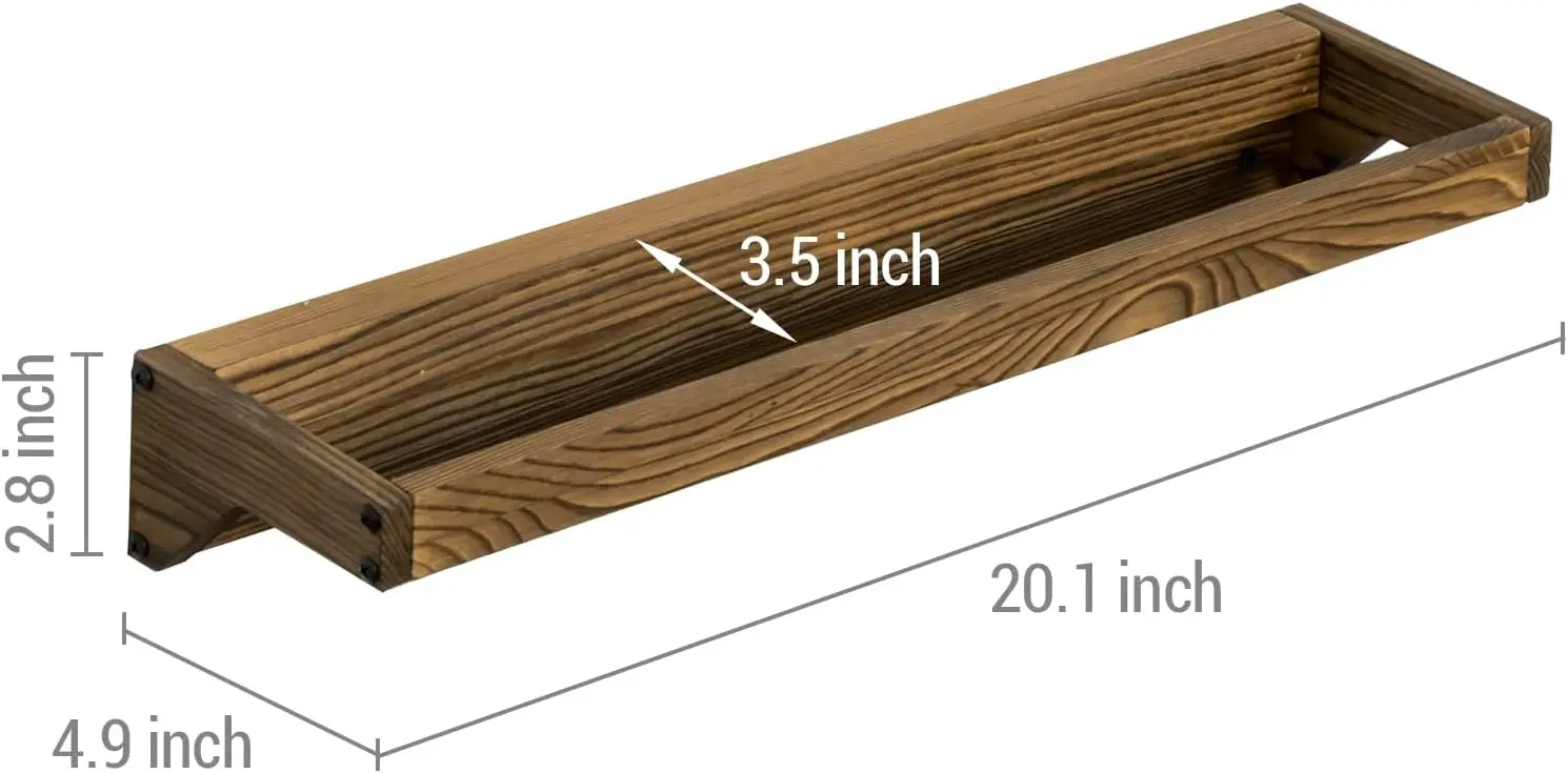 ift Set Of 4 Rustic Burnt Solid Wood Hanging Shoe Storage Organizer Racks, Wall Mounted Space Saving Footwear Holder For