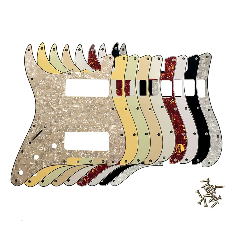 Pleroo Guitar Accessories Left Handed Pickguards 11 Hole For Standard ST HH Strat Guitar With P90 Humbucker Scratch Plate