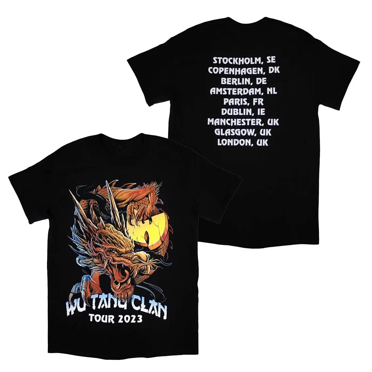 Wu Tang Clan Forever The Final Chamber Tour Double Sided Graphic Tee Retro Hip Hop Streetwear Casual Unisex Top