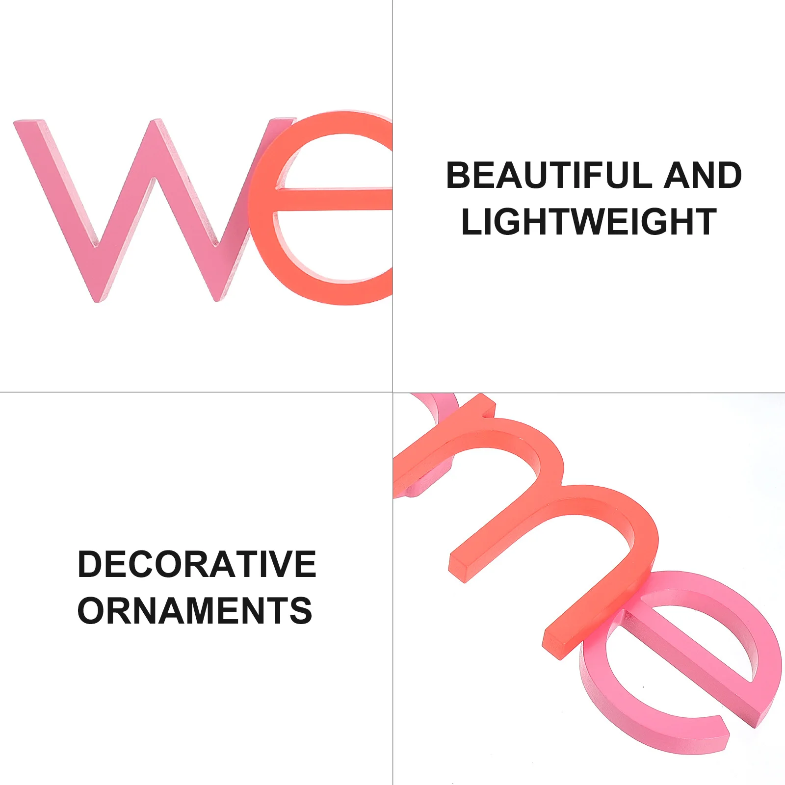 

Letter Ornaments DIY Farmhouse 26 Letters Home Decor Set Wood Block Standing Sign Alphabet Word Child Bedroom Wedding Party