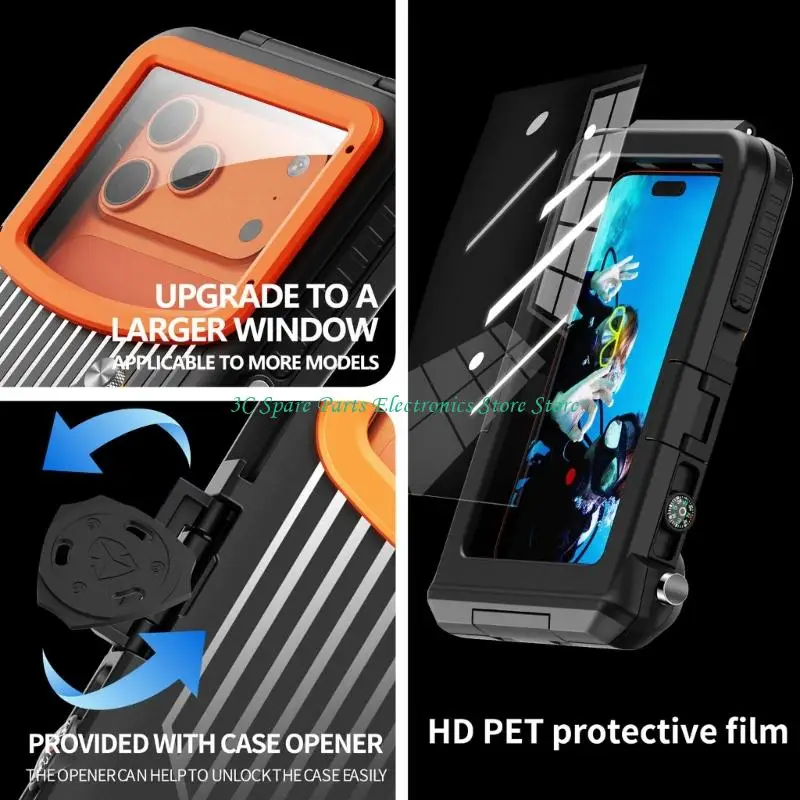 SZ Smartphone Underwater Bag 50 Foot Depth Featuring Clear Glass Front