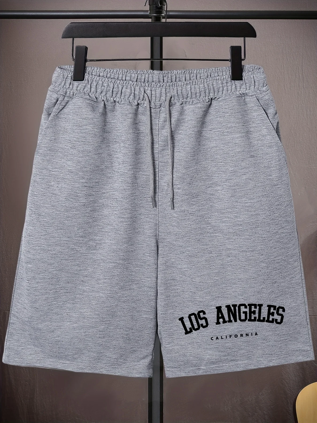 

Pop Los Angeles' Print Men's Loose Large Drawstring Casual Minimalist Shorts Streettshirt Individual Casual Clothes