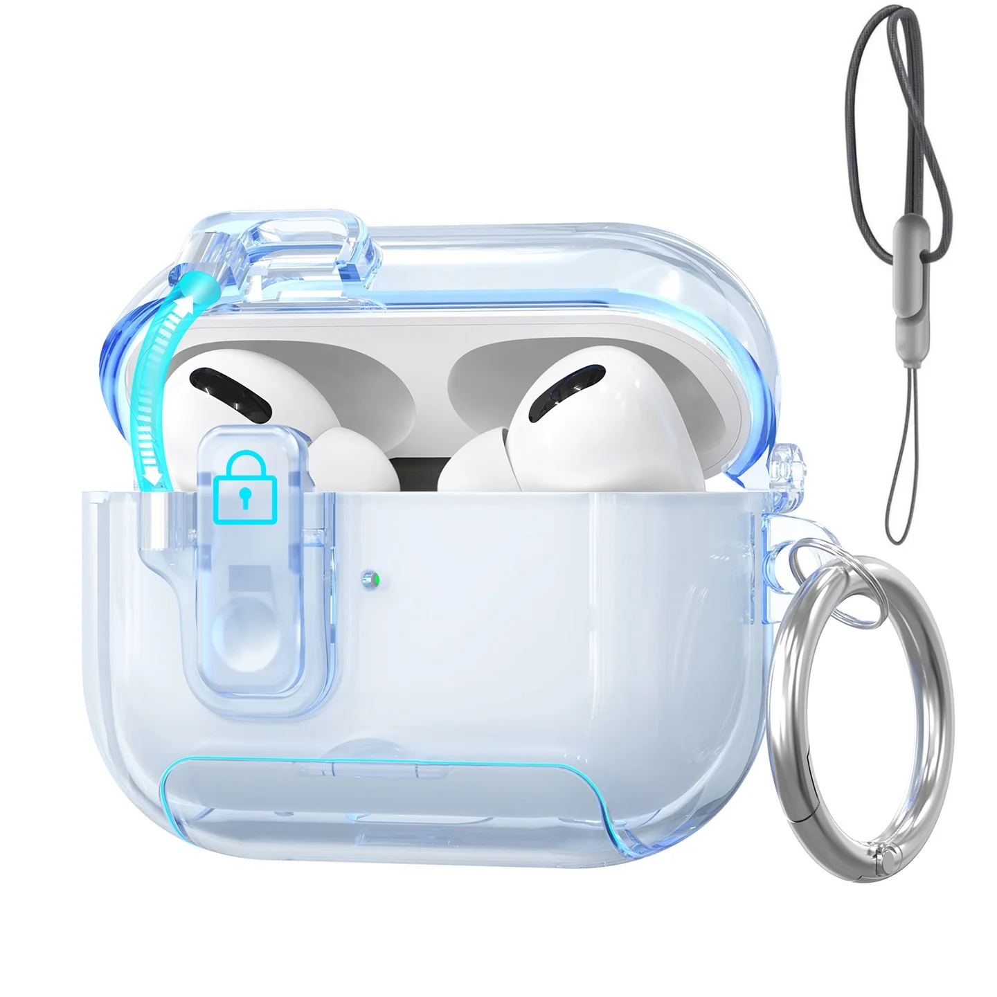 2025 für AirPods Pro 3 Hülle mit Secure Lock & Lanyard für AirPods Pro3 Hülle Schutzhülle mit Telefonständer für AirPods Pro 3 – Detail 17