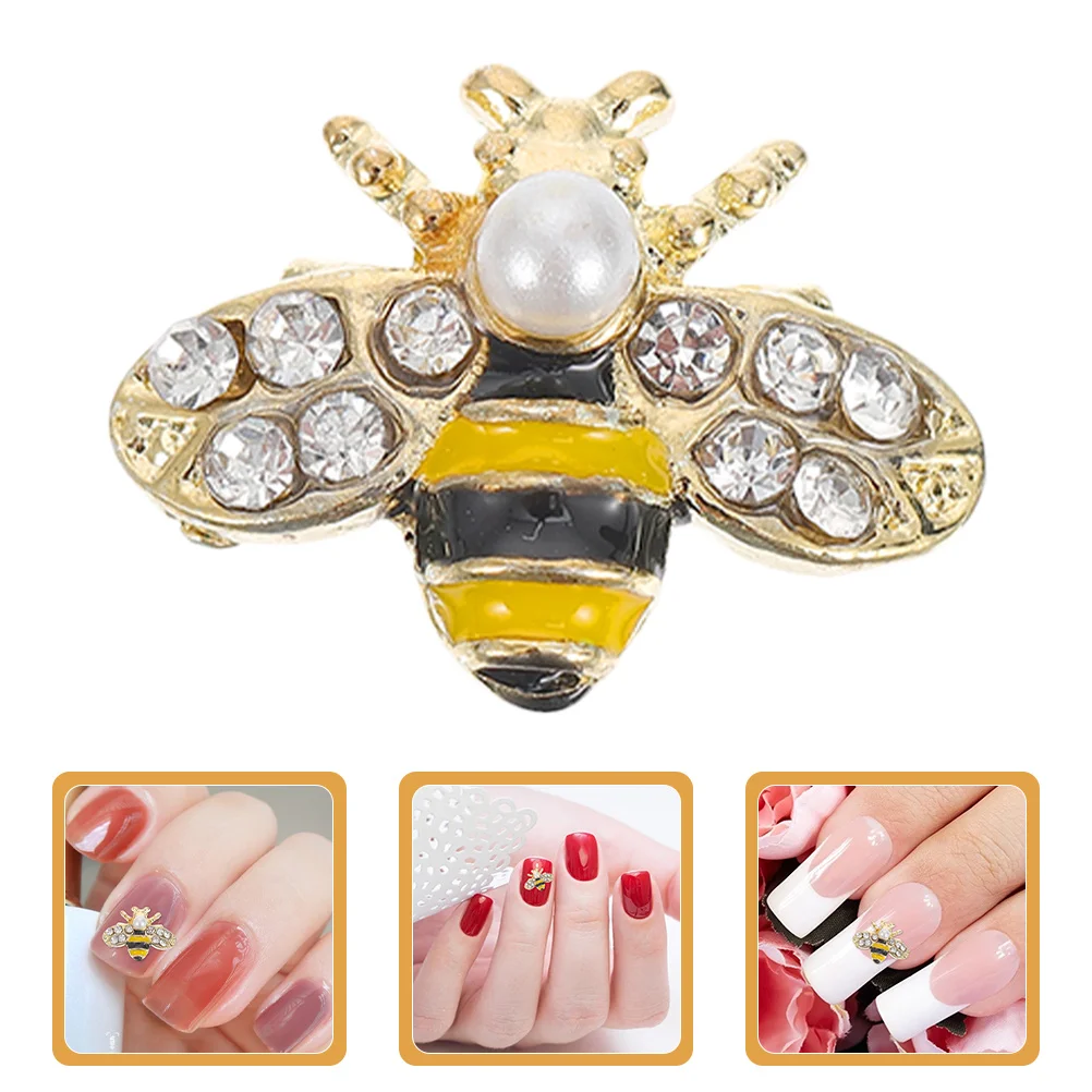 

12 Pcs Bee Jewelry Charms Alloy Nail Art Decorations Beads Supplies Shape for Nails