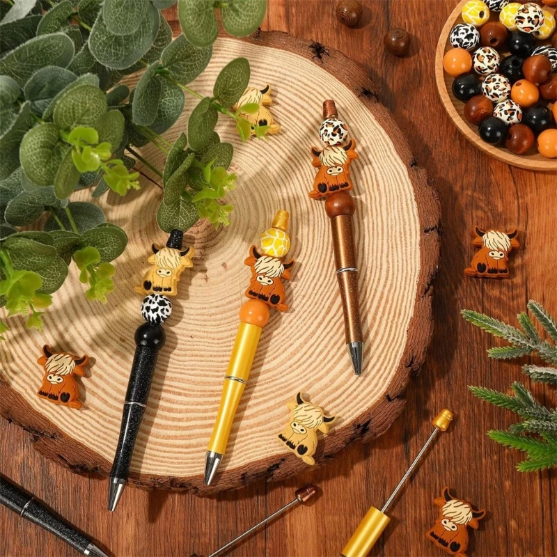 K1AA 12x DIY Beads Pens Making Kits Smooth Writing Pen Beadable Pens Kits for School