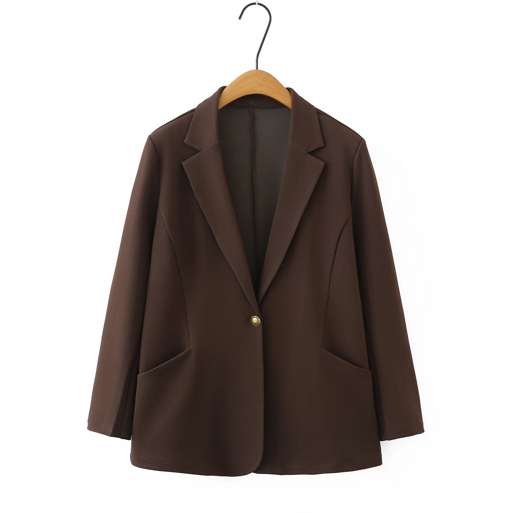 

Модный женский пиджак больших размеров XXXXXL, весна-осень 2026, с V-образным вырезом, приталенный, с длинным рукавом, модель 2602