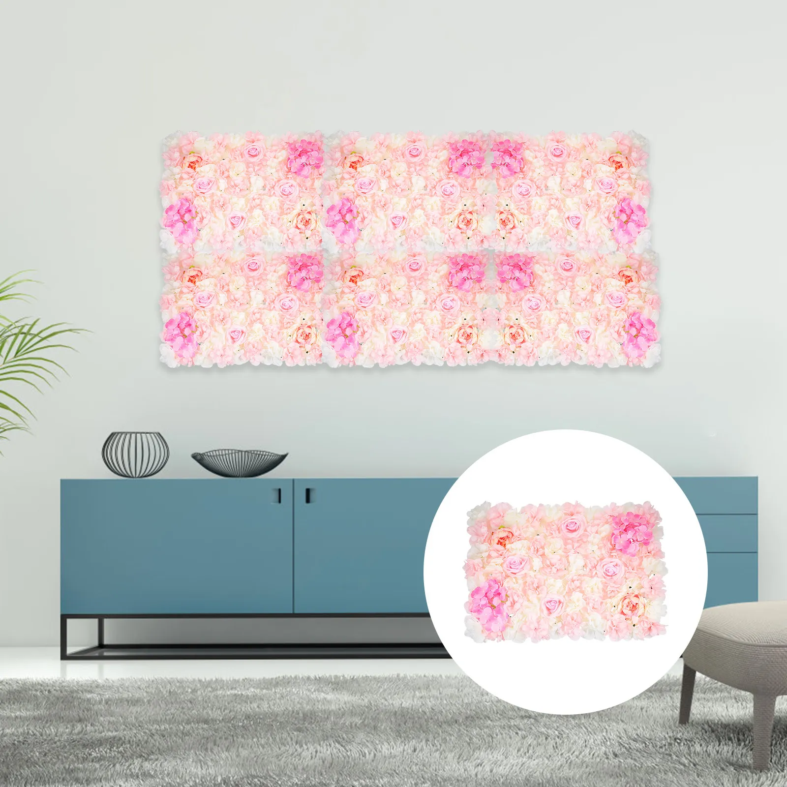 1 pièce de décoration murale en fleurs artificielles, en plastique aux couleurs vives, pour les boutiques de thé au lait, la maison, l'hôtel, les mariages et les fêtes