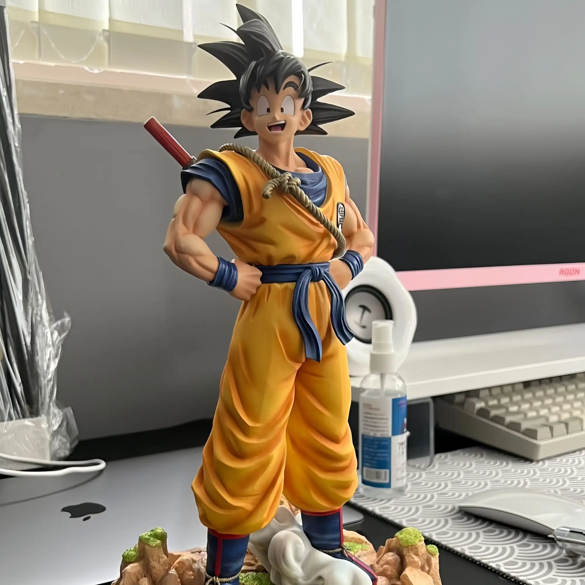 

Fantasy Son Goku Dragon BallZ Super Saiyan 3 Back Stick Form PVC Can Favorite 28cm/11.02Inch Anime Fan Battle Figure Toys Gifts