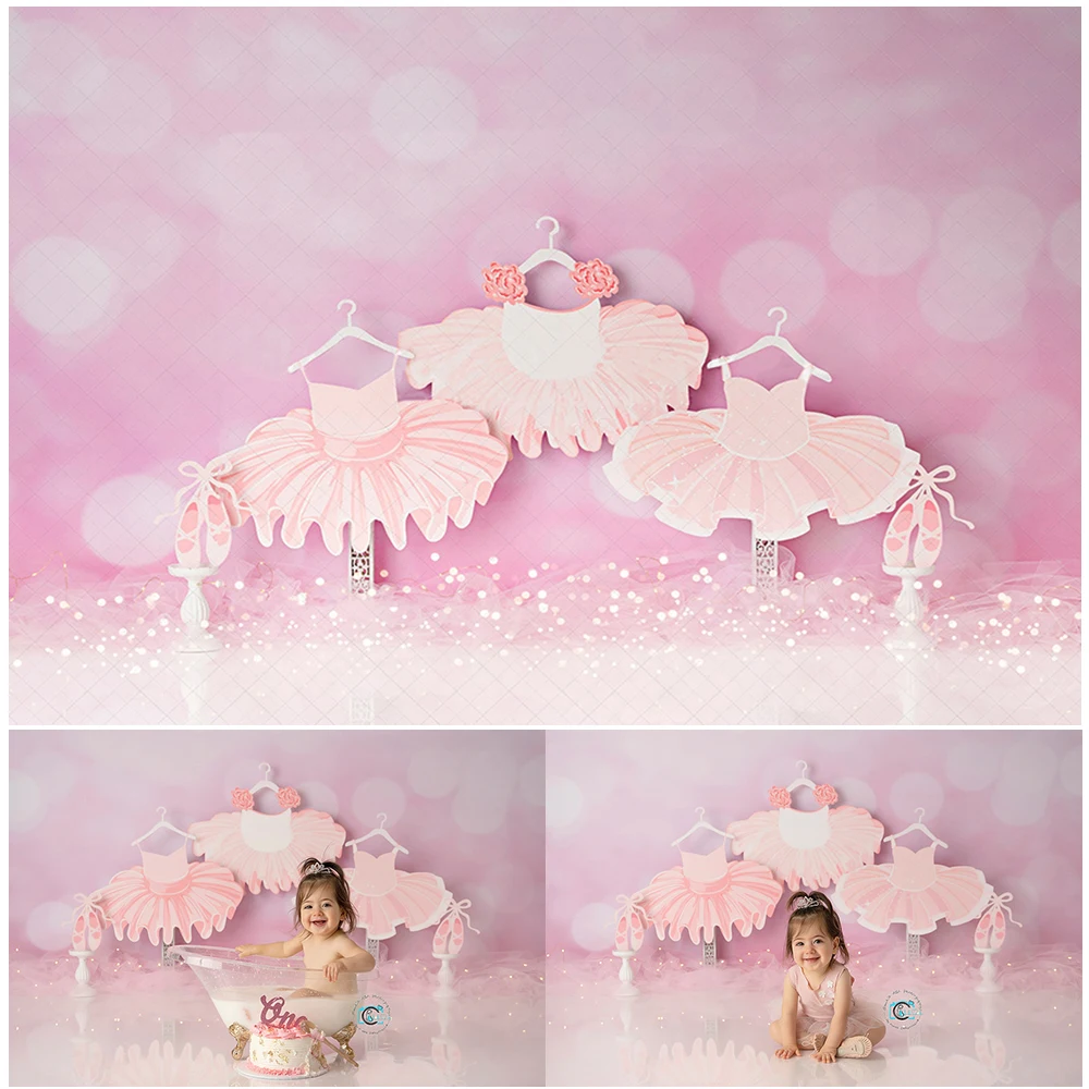 

Ballet Concert Photo Background Princess Girl Birthday Cake Smash Balloon Photography Backdrop Pink Bokeh Photo Studio Props