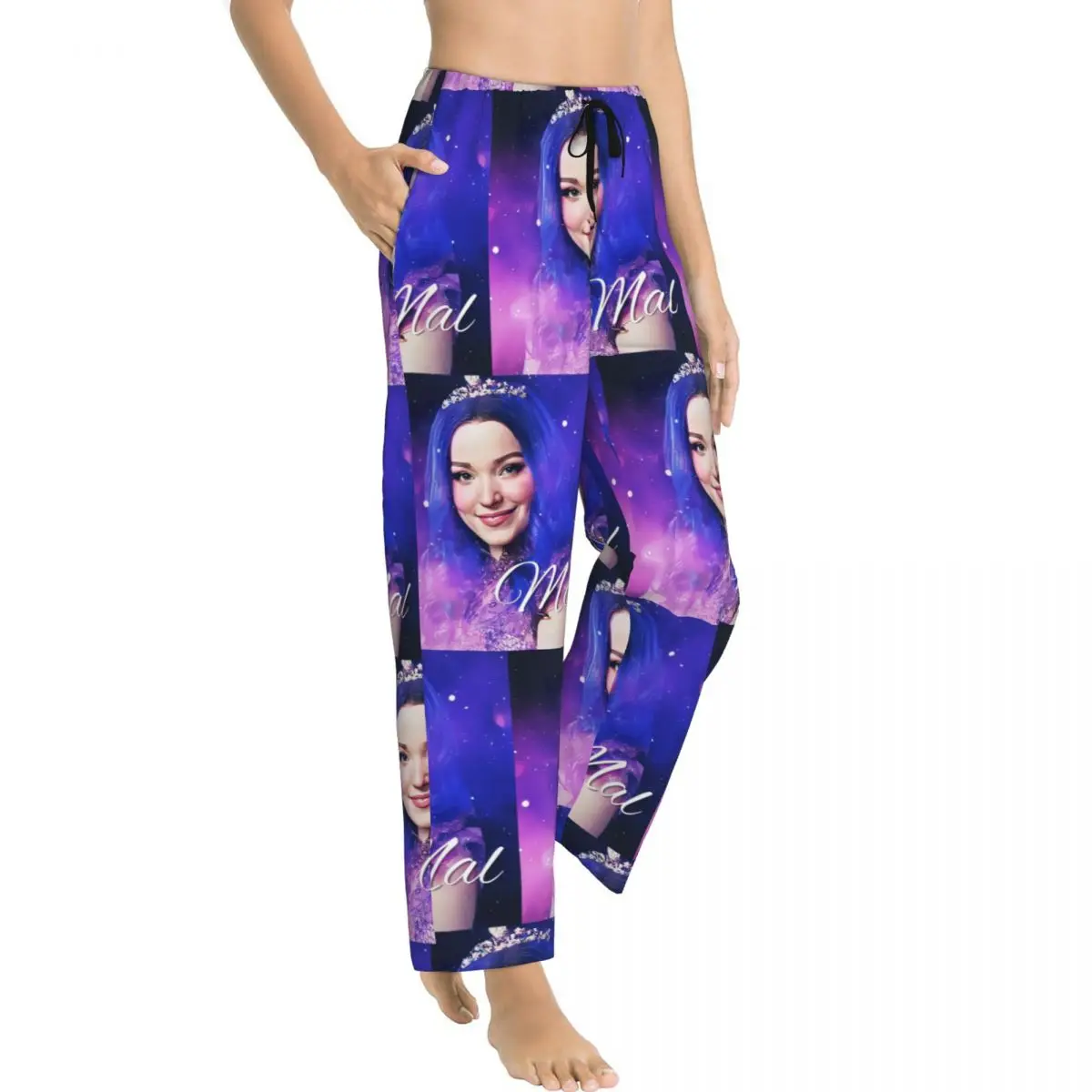 Custom Mal Purple Queen Pajama Pants Women's Descendants Wedding Lounge Sleep Drawstring Sleepwear Bottoms with Pockets