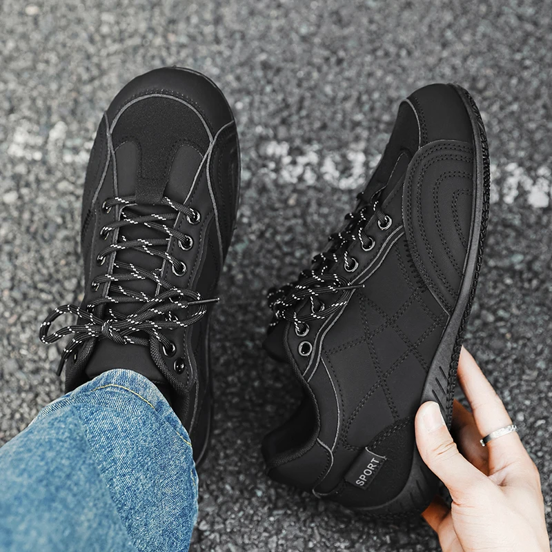 

Men Racing Training Shoes Trendy Men's Fashion 2026 Outdoor Lace-up Leopard Casual Non Slip Flat Shoes Tênis De Corrida Masculin