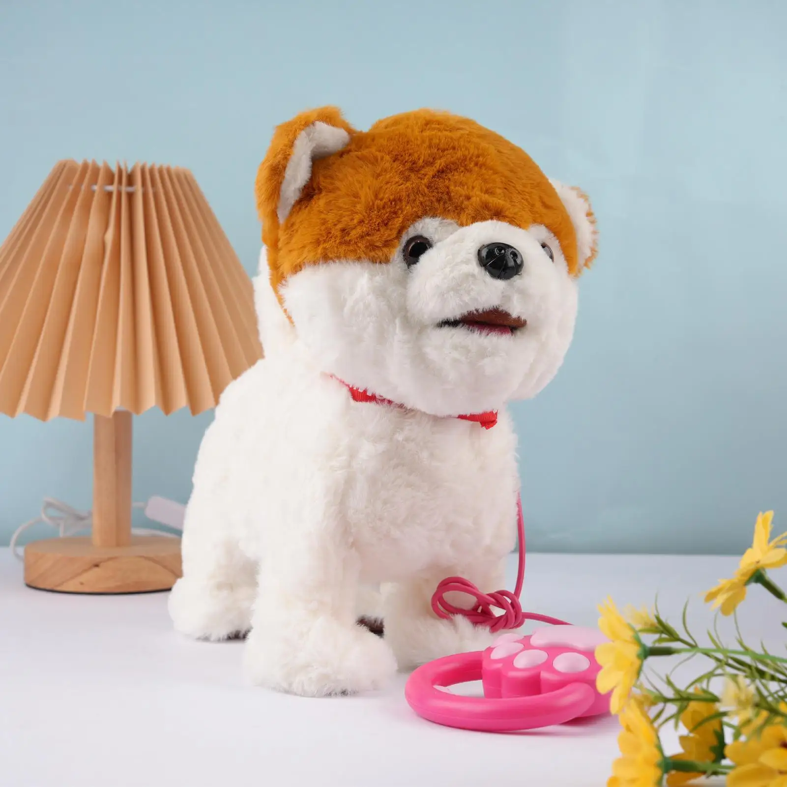 Perro Robot de peluche realista, juguete inteligente suave con detección táctil, perro Robot Ai con sonidos, imitador para niños, niñas, cumpleaños, Navidad