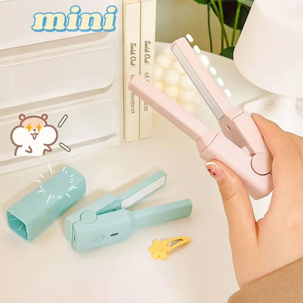 

Mini Curling Hair Straightener Dormitory Small Power Usb Splint Fluffy Bangs Portable Straight Hair Curling Dual Purpose