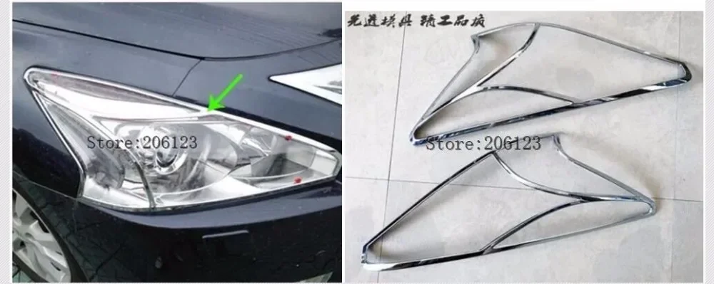 For Nissan Teana Altima  L33 2013 2014 2015 ABS Chrome Front Headlight Head Light Lamp Cover Trim Light Hoods Accessories Trims