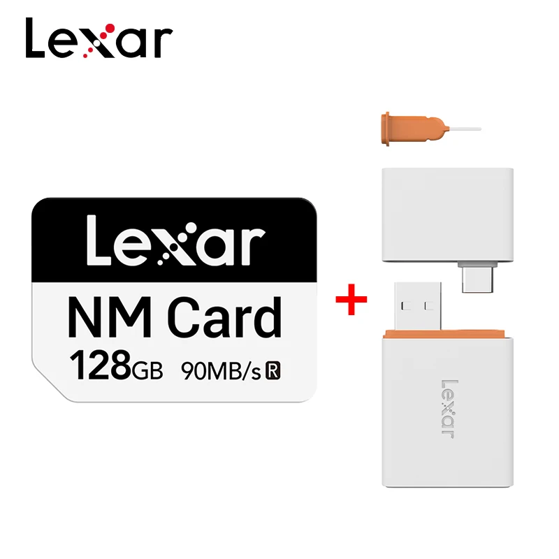 Tarjeta Original Lexar NM con lector de tarjetas, tarjeta de memoria de 128GB, 256GB y 512GB para teléfono Huawei Flash nCARD