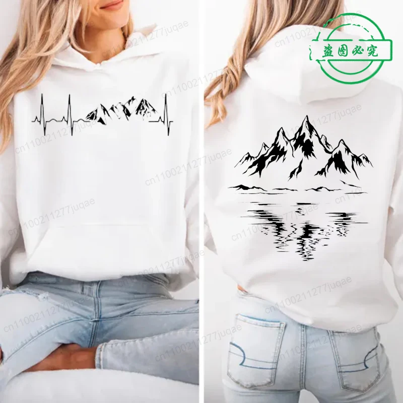 

Женские толстовки с горным принтом, уличные толстовки с капюшоном для альпинизма и пешего туризма, топ с длинными рукавами для любителей активного отдыха, женские толстовки с капюшоном