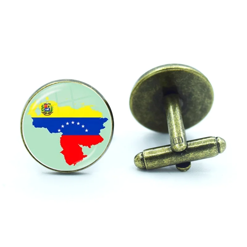 أزرار أكمام قميص زجاجي متعدد الطبقات للرجال ، أساور خريطة شعار إسبانيا ، أزرار أكمام فنية جديدة ، مصنوعة يدويًا