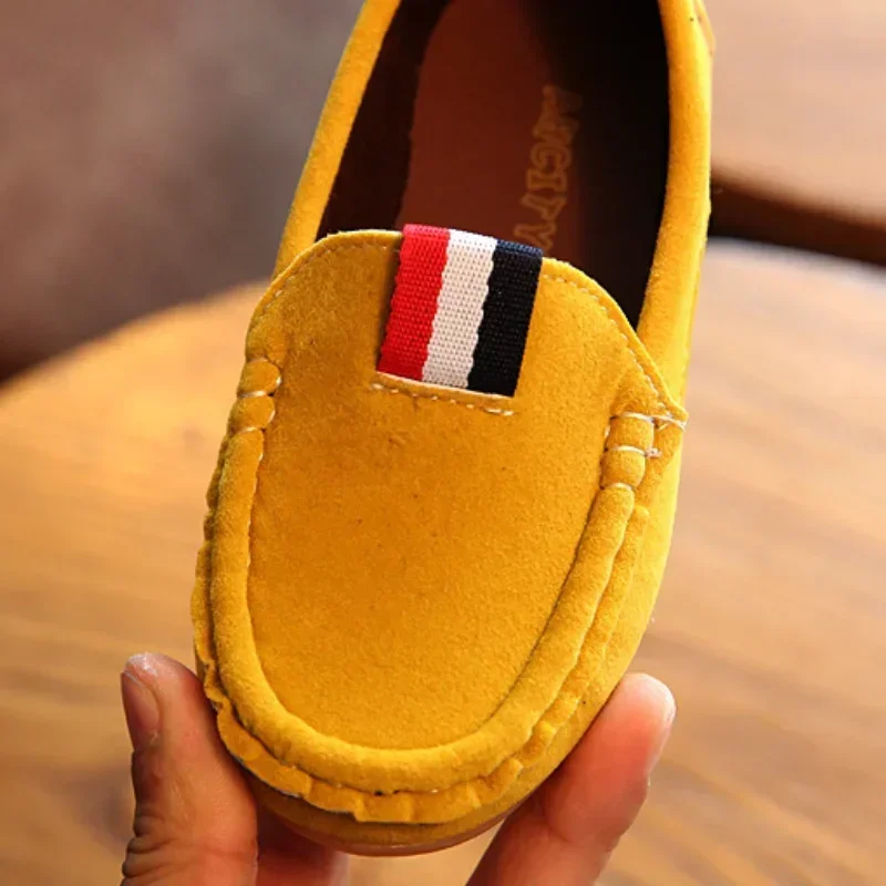 Size 21-30 Kids Flats Spring Autumn Children Slip-on Shoes Boys Loafers Casual Shoes Girls Moccasins Soft PU Leather Shoes