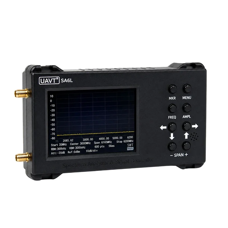 UAVT SA6L Spectrum Analyzer 35MHz-6.2GHz   with Signal Generator 3.2in Touch Screen USB Type-C