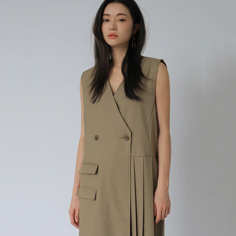 Ele V-Ne Svel Long Dr Chic Cross Design Seitenschlitz Midi Dr Korean Sle Summer Dr für junge Frauen