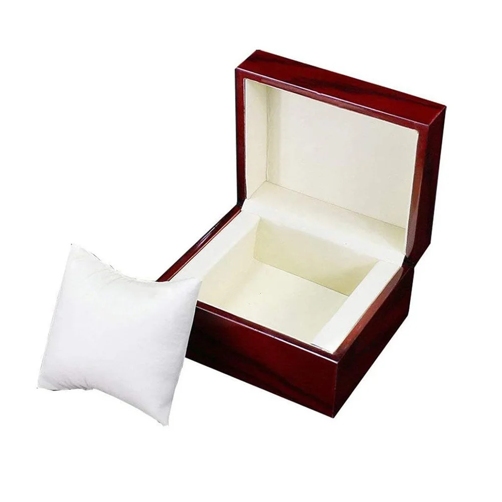 2Pcs Painted Wooden Watch Box Luxury Storage Case for Watches Jewelry Removable Pillow Red Spray Paint Painted Jewelry Box