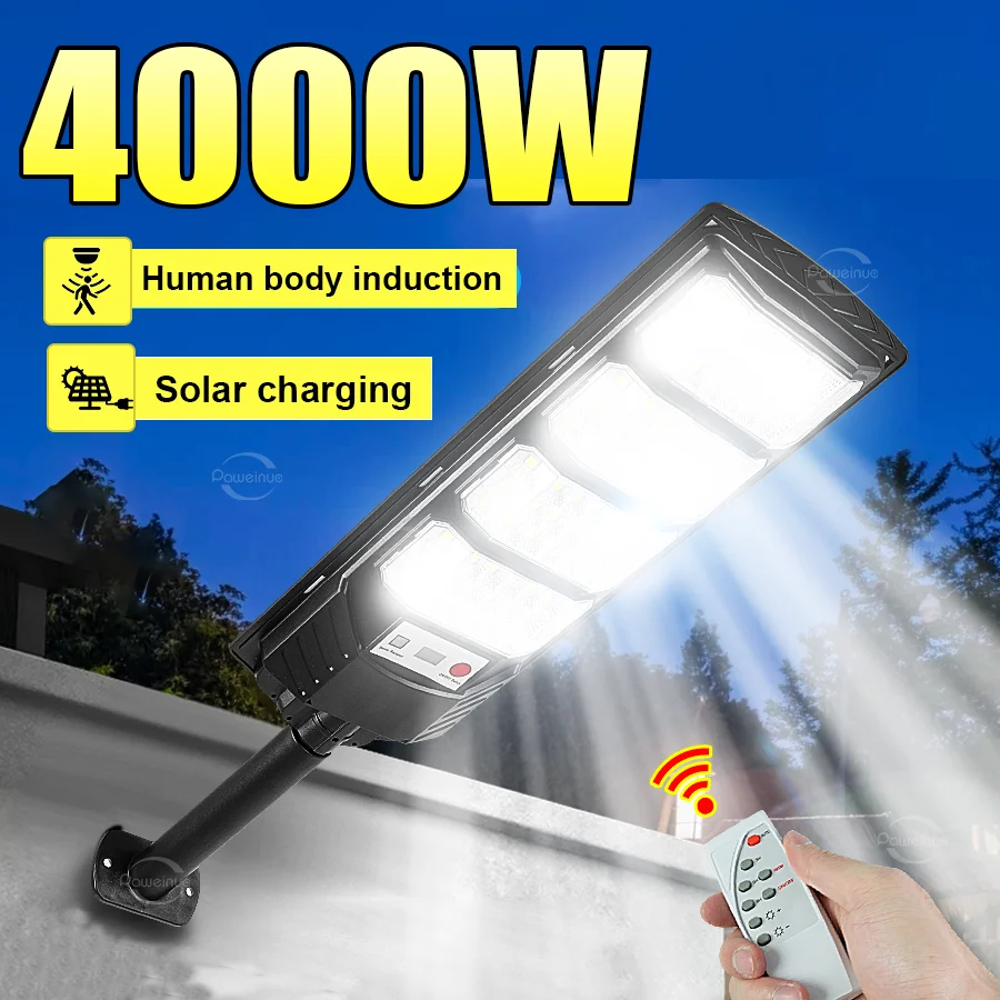 

4000W Ultra Bright Solar LED Light Outdoor Motion Sensor Sunlight Garden Lights Most Powerful Outdoor Solar Lamp Waterproof Lamp