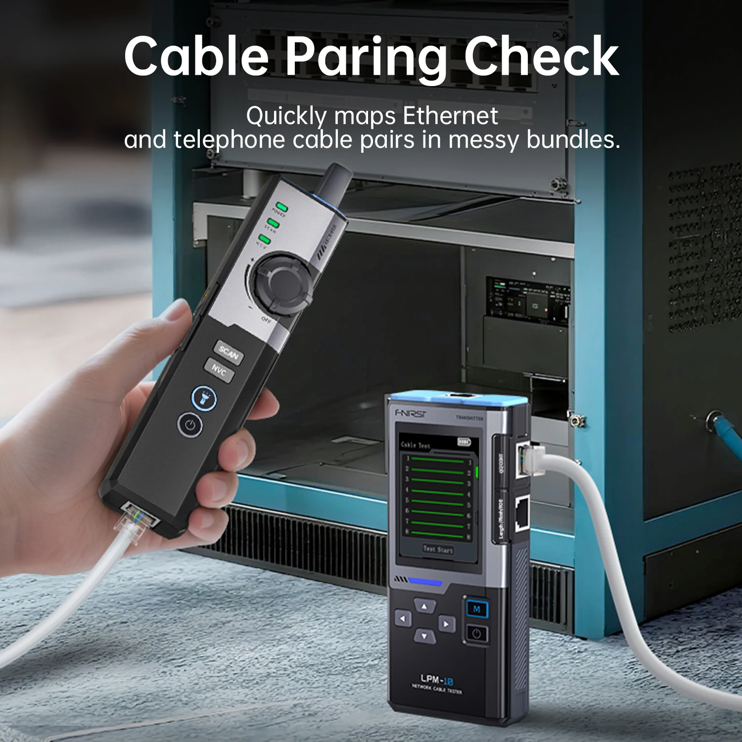 FNIRSI LPM-10A Smart Cable Locator RJ45 RJ11 Line Tracker Length Test Flash Port Anti-Interference Tool for Repair & Maintenance