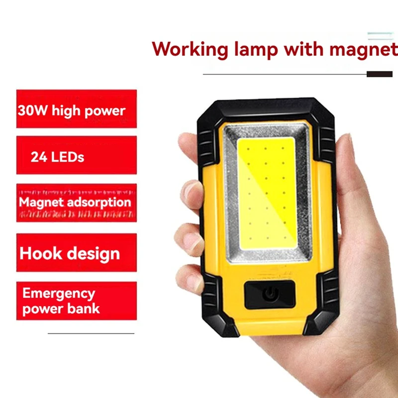 A15F Torcia LED per esterni-Multifunzionale-Portabile-Torcia-COB-Luce da lavoro-Con magnete-Esterno-Campeggio-Lanterna-Power-Bank