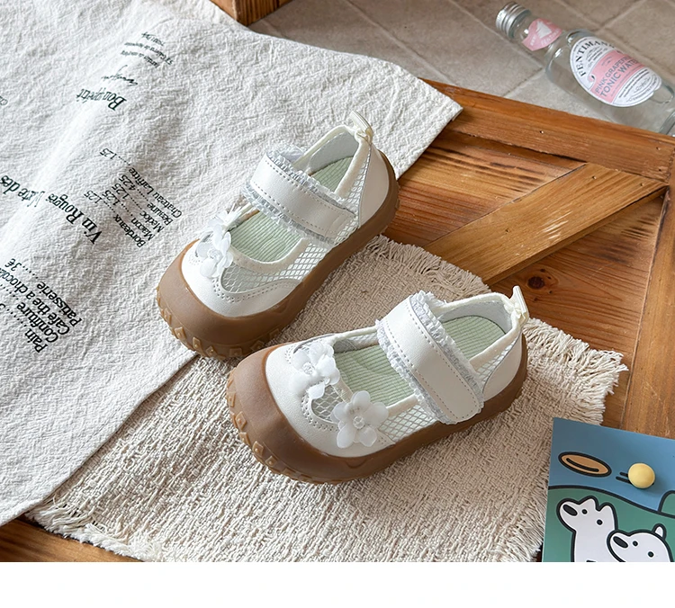 Mädchen Tennisschuhe mit Zehenschutz Rutschfeste Kinder-Sportschuhe Süße Blumen 2026 Brandneue Kinder-Freizeitschuhe Prinzessinnen-Schuhe Mesh – Detail 9