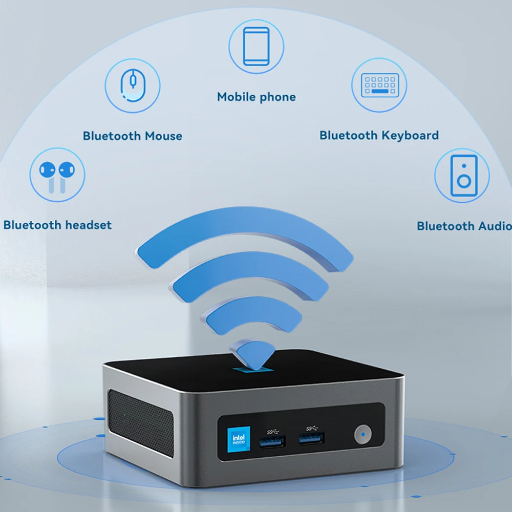 Helor Cloud Home Mini PC with 2 HDMI 4 USB3.2 Inter N100 Support Windows10/11 WiFi6 Bluetooth Firewall Pfense Office Computer