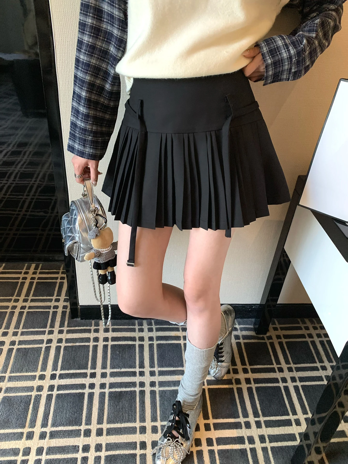 

Юбка женская плиссированная с высокой талией, новая весенняя модель, А-силуэт, повседневная, антистатическая, из полиэстера и хлопка