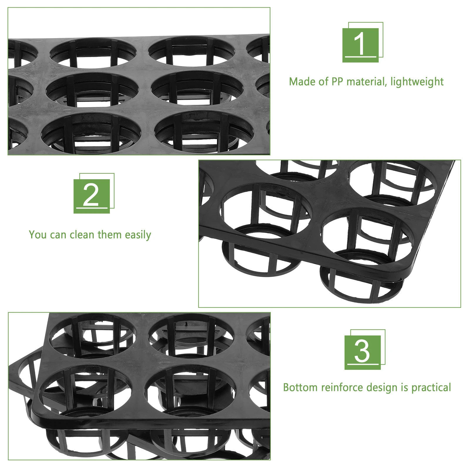 

Plastic Seedling Tray 20/30/40/50/72 Cells Lightweight Durable PP Material Easy Storage Bottom Reinforce for Gardening Planting