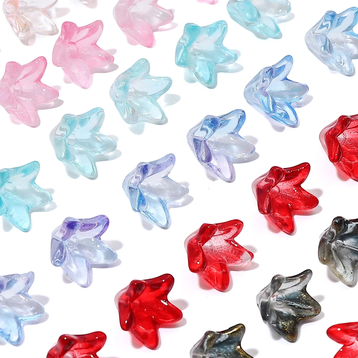 About20Pcs Glass Beads, Small Lily Scattered Beads, Handmade DIY \'Making Couple Bracelets, Necklaces, Earrings, Jewelry Accessor