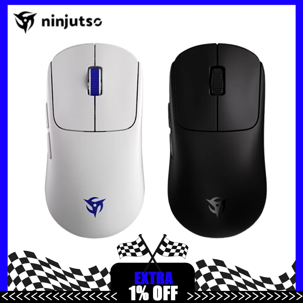 

NINJUTSO TEN AIR Mouse Dual Mode Wireless Mouse 8000Hz Polling Rate Lightweight Ergonomics Mice Gamer Gifts For CS2 Valorant
