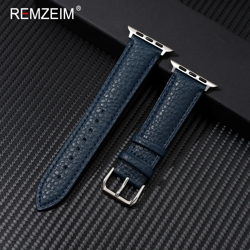 Leather Strap for Apple Watch Band 44mm 45mm 49mm 41mm 40mm Accessorie Wristband Correa Bracelet IWatch Series 5 6 SE 7 8 Ultra image 2
