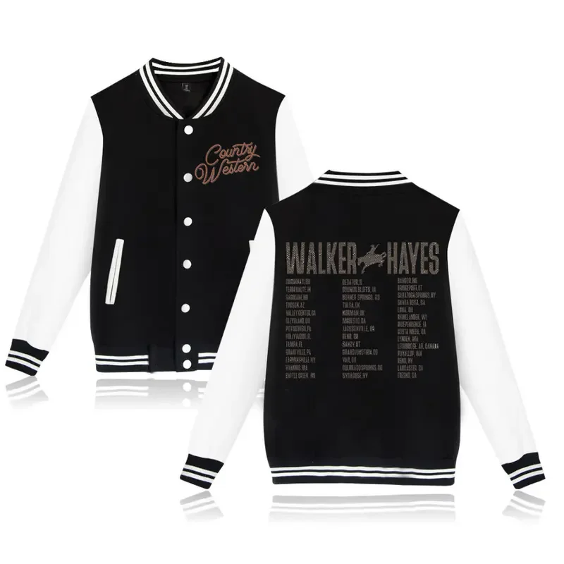 Walker Hayes Natural Country Western Tour Women Men 2024 Long Sleeved Baseball Jacket Trend Casual Baseball Uniform