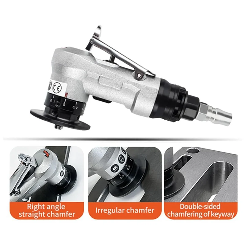 Mini Chamfering Machine, Pneumatic Beveling Machine For Inner Hole Deburring Linear,1/4 Inch Intake Connection Durable ,Set A