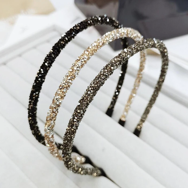 Luxury Rhinestone Hairbands for Women Girls Trendy Soft Crystal Headband Bezel Headhoop Female Ladies Headwear Accessories 1pcs