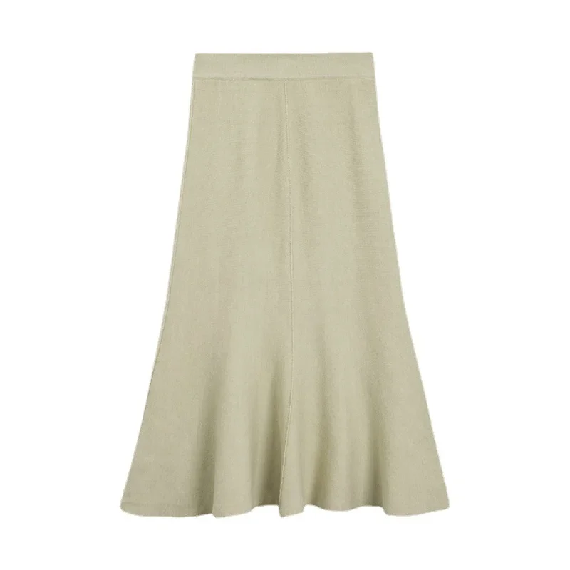 Knitting Skirts for Women 2022 Fashion High Waist Slim Trumpet Mermaid Skirts Casual Elegant Ankle Length Long Skirt