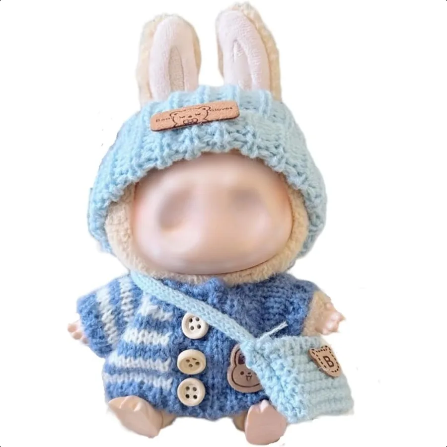 

Clothes Outfits for 17cm Labubu Dolls Accories Suspenders Pants Replacement Clothes Set for Labubu 3 Piece Stylish Adorable No