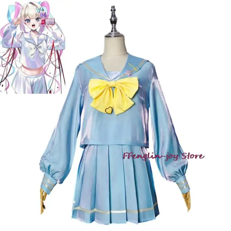 

Game Rain OMG Kawaii Angel Ame KAngel NEEDY GIRL OVERDOSE Cosplay Costume Wig Anime School JK Sailor Uniform Hallowen Suit