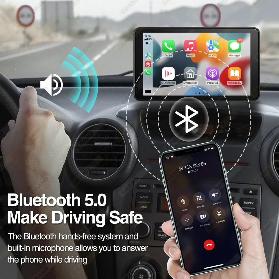 Universal 7inch Car Radio Multimedia Video Player Wireless CarPlay Android Auto Rearview Touch Screen For VW Nissan Toyota Car