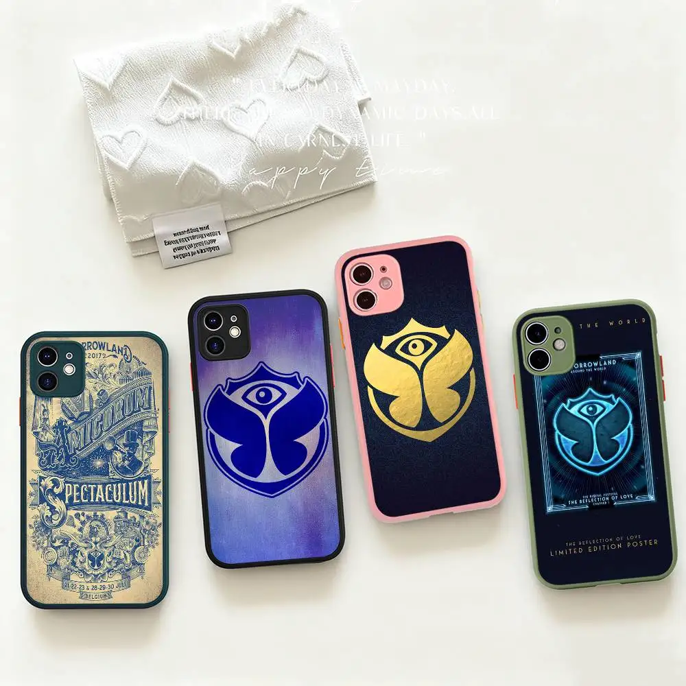 T-tomorrowland Logo Phone Case For IPhone 11 12 13 14 15 16 Pro Plus X XS MAX Matte Bumper Shockproof Cover