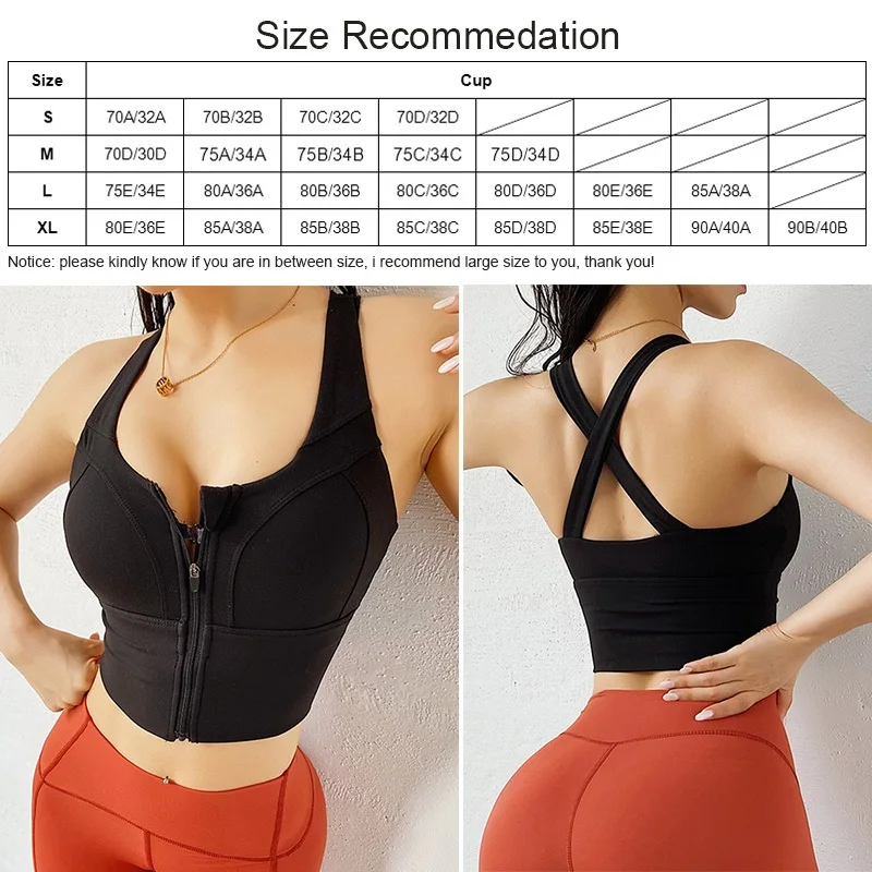 Cloud Hide Front Zipper Sports Bra Women Underwear Push Up Yoga Crop Top Bras Solid Athletic Vest Gym Fitness Shirt Sportswear