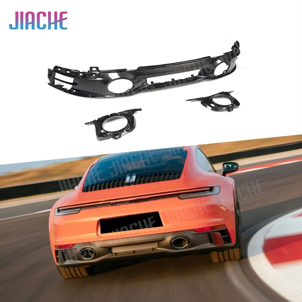 

Dry Carbon Fiber Rear Lip Diffuser Spoiler Splitters For Porsche 911 Carrera 4S Sport Car Bumper Guard FRP 2019-2023 Bodykit