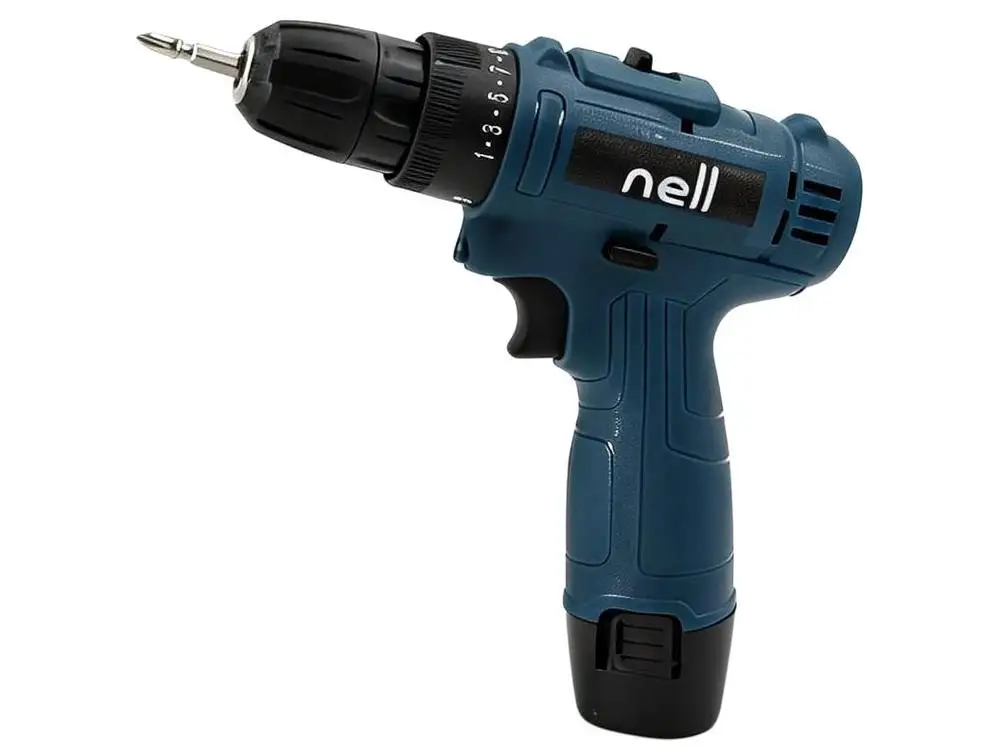 Parafusadeira e Furadeira Sem Fio Nell Mandril 3/8 12V Azul - Bivolt