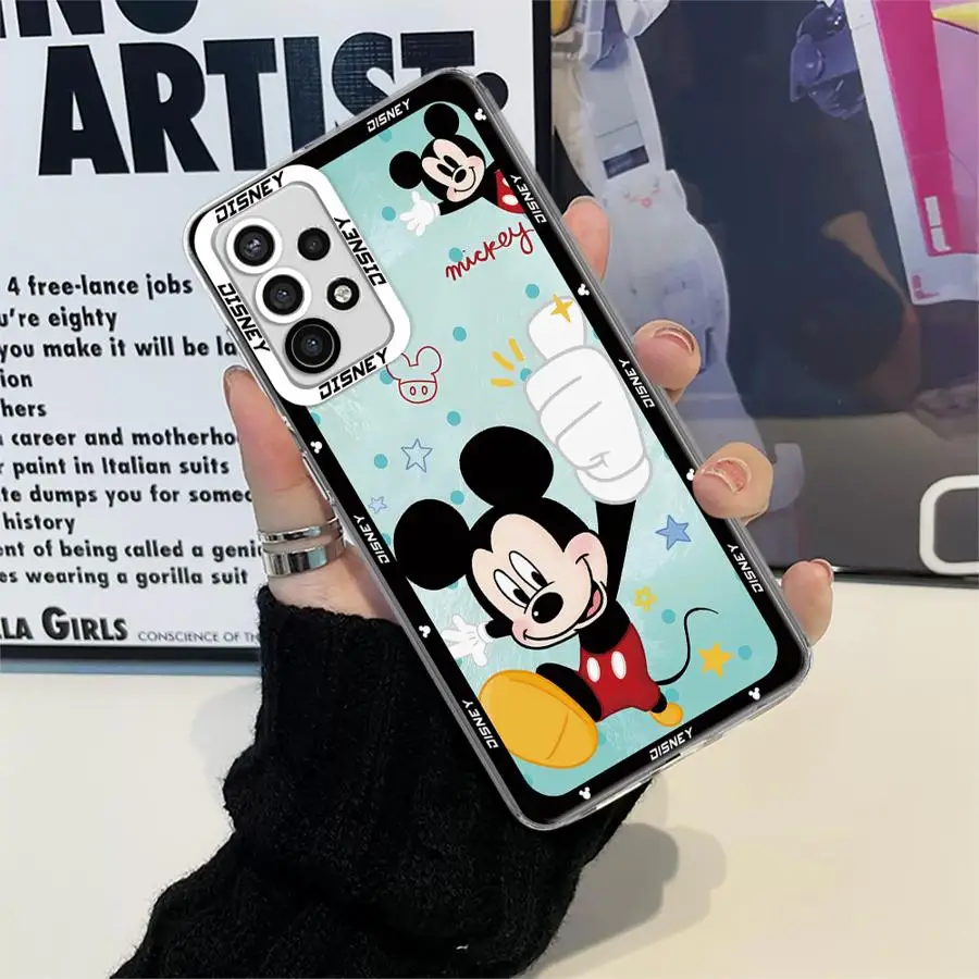 Disney Mickey Mouse Minnie Phone Case for Samsung Galaxy A35 A55A53 A54 A73 A34 A33 A25 A24 A13 A14 A15 Soft Transparent Cover