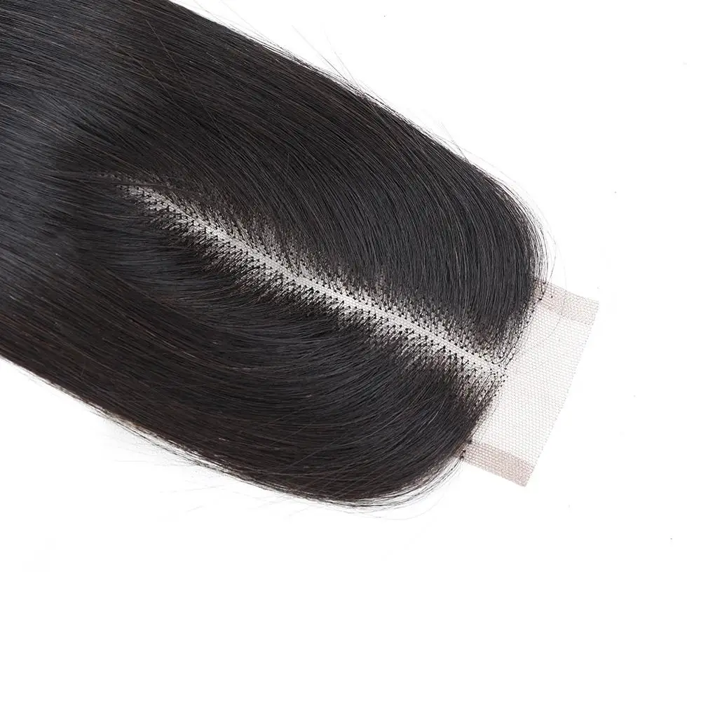 

2x6 прямые человеческие волосы с кружевной застежкой, натуральный цвет, предварительно выщипанные 100% бразильские девственные волосы, 8-20 дюймов, полный конец, свободная/средняя часть