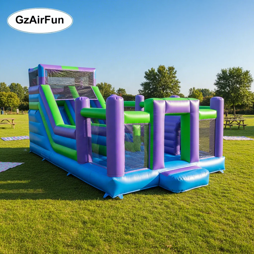 

Large Outdoor Playground Inflatable Obstacle Course Bounce Slide Suitable for Kids Activities